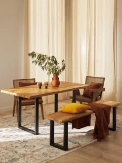 Sitzbank Oliver aus Eichenholz, in verschiedenen Größen