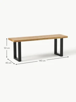 Sitzbank Oliver aus Eichenholz, in verschiedenen Größen