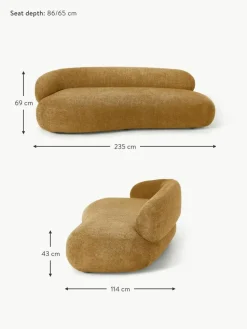 Sofa Alba (3-Sitzer) aus Teddy-Bouclé