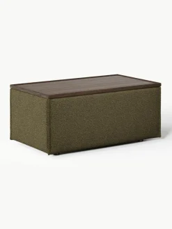 Sofa-Hocker Lennon aus Bouclé mit Stauraum