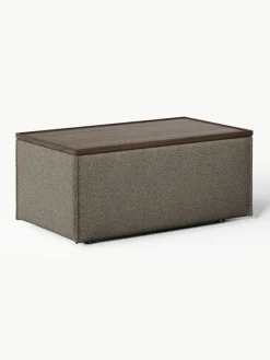 Sofa-Hocker Lennon aus Bouclé mit Stauraum