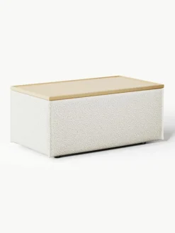 Sofa-Hocker Lennon aus Bouclé mit Stauraum