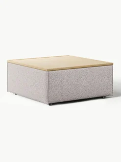 Sofa-Hocker Lennon aus Bouclé mit Stauraum