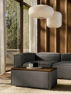 Sofa-Hocker Lennon aus Bouclé mit Stauraum