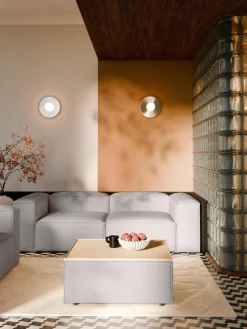 Sofa-Hocker Lennon aus Bouclé mit Stauraum