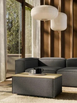 Sofa-Hocker Lennon aus Bouclé mit Stauraum