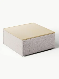 Sofa-Hocker Lennon aus Bouclé mit Stauraum