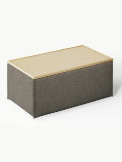 Sofa-Hocker Lennon aus Bouclé mit Stauraum