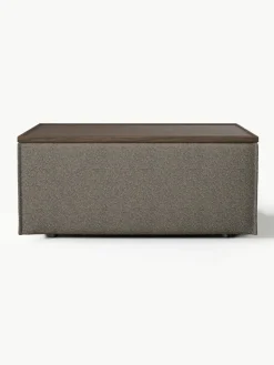 Sofa-Hocker Lennon aus Bouclé mit Stauraum