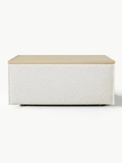 Sofa-Hocker Lennon aus Bouclé mit Stauraum