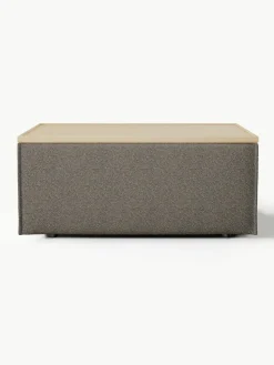 Sofa-Hocker Lennon aus Bouclé mit Stauraum