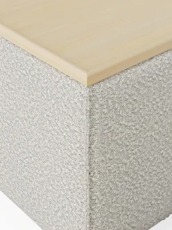 Sofa-Hocker Lennon aus Bouclé mit Stauraum