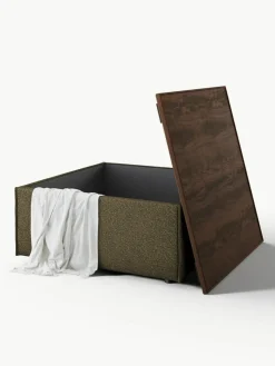 Sofa-Hocker Lennon aus Bouclé mit Stauraum