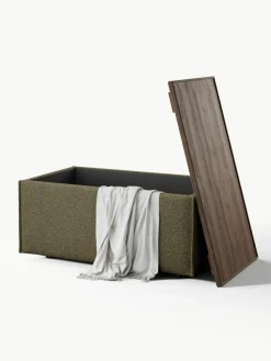 Sofa-Hocker Lennon aus Bouclé mit Stauraum