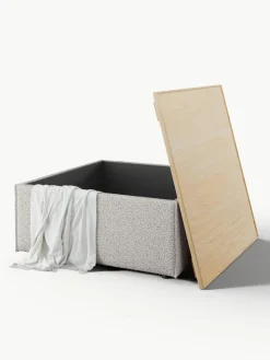 Sofa-Hocker Lennon aus Bouclé mit Stauraum