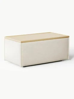 Sofa-Hocker Lennon aus Leinen-Mix mit Stauraum