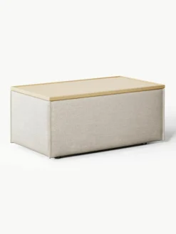 Sofa-Hocker Lennon aus Leinen-Mix mit Stauraum