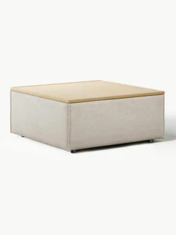 Sofa-Hocker Lennon aus Leinen-Mix mit Stauraum