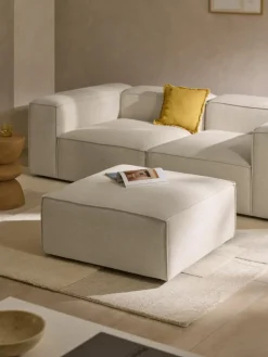 Sofa-Hocker Lennon aus Leinen-Mix