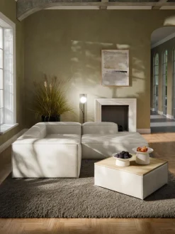 Sofa-Hocker Lennon aus Leinen-Mix mit Stauraum