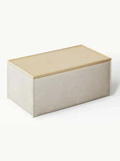 Sofa-Hocker Lennon aus Leinen-Mix mit Stauraum