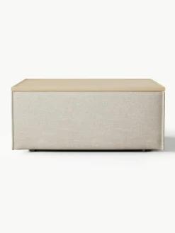 Sofa-Hocker Lennon aus Leinen-Mix mit Stauraum