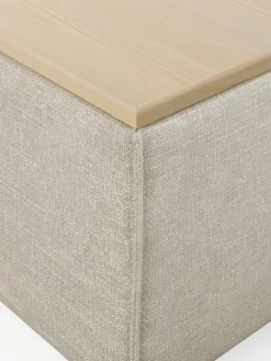 Sofa-Hocker Lennon aus Leinen-Mix mit Stauraum