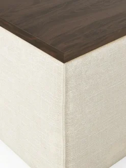 Sofa-Hocker Lennon aus Leinen-Mix mit Stauraum