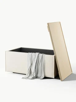 Sofa-Hocker Lennon aus Leinen-Mix mit Stauraum