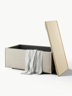 Sofa-Hocker Lennon aus Leinen-Mix mit Stauraum