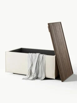 Sofa-Hocker Lennon aus Leinen-Mix mit Stauraum