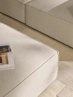 Sofa-Hocker Lennon aus Leinen-Mix