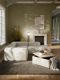 Sofa-Hocker Lennon aus Leinen-Mix mit Stauraum