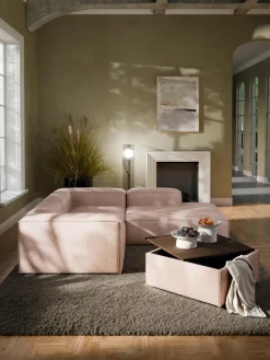 Sofa-Hocker Lennon aus Leinen-Mix mit Stauraum