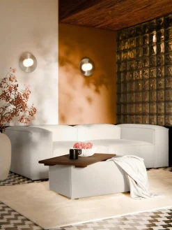 Sofa-Hocker Lennon aus Leinen-Mix mit Stauraum