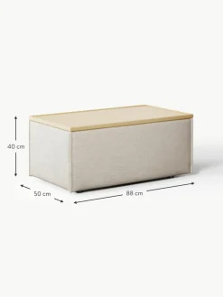 Sofa-Hocker Lennon aus Leinen-Mix mit Stauraum