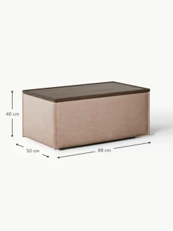 Sofa-Hocker Lennon aus Leinen-Mix mit Stauraum