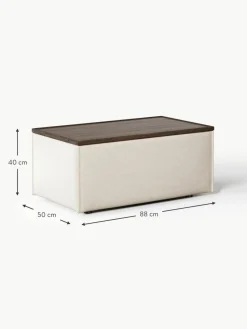 Sofa-Hocker Lennon aus Leinen-Mix mit Stauraum