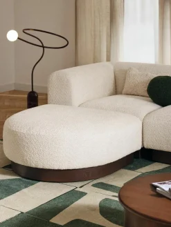 Sofa-Hocker Natalie aus Teddy-Bouclé