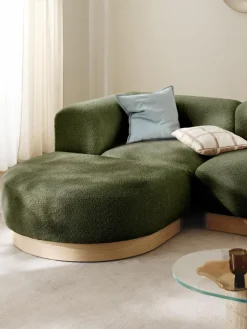 Sofa-Hocker Natalie aus Teddy-Bouclé