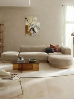 Sofa-Hocker Natalie aus Teddy-Bouclé