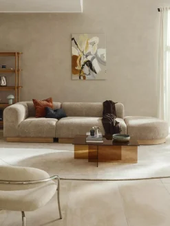 Sofa-Hocker Natalie aus Teddy-Bouclé