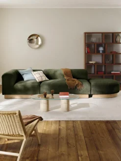 Sofa-Hocker Natalie aus Teddy-Bouclé