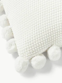 Strick-Kissenhülle Molly mit Pompoms