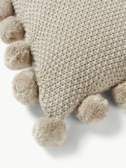 Strick-Kissenhülle Molly mit Pompoms