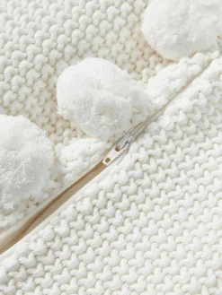 Strick-Kissenhülle Molly mit Pompoms