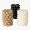 Stumpenkerzen Pearls, 3er-Set, H 10 cm