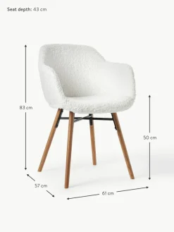 Teddy-Armlehnstuhl Fiji mit schmaler Sitzschale