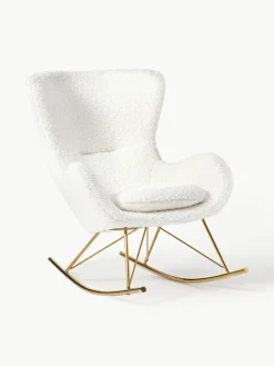 Teddy-Schaukelstuhl Wing mit Metall-Beinen