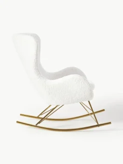 Teddy-Schaukelstuhl Wing mit Metall-Beinen